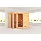 Karibu | Amara Sauna met Dakkraag | Bronzeglas Deur