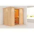 Karibu | Fanja Sauna met Dakkraag | Bronzeglas Deur