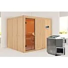 Karibu | Gobin Sauna | Bronzeglas Deur | Biokachel 9 kW Externe Bediening