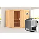 Karibu | Jarin Sauna | Bronzeglas Deur | Biokachel 9 kW Externe Bediening