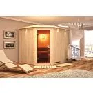 Karibu | Malin Sauna met Dakkraag | Bronzeglas Deur | Kachel 9 kW Geïntegreerde Bediening