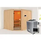 Karibu | Malin Sauna | Bronzeglas Deur | Kachel 9 kW Externe Bediening