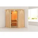 Karibu | Nanja Sauna met Dakkraag | Bronzeglas Deur