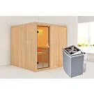 Karibu | Rodin Sauna | Bronzeglas Deur | Kachel 9 kW Geïntegreerde Bediening