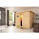 Karibu | Sonara Sauna met Dakkraag | Bronzeglas Deur