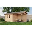 Lugarde Select Blokhut met overkapping Varsseveld 300x250cm + 300cm - Onbehandeld