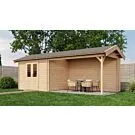 Lugarde Select | Tuinhuis Borne met Overkapping Rechts 300 + 400 x 250 | Onbehandeld