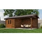 Lugarde Select | Tuinhuis Epe met Overkapping Rechts 300 + 400 x 300 | Keteldruk Bruin