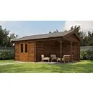 Lugarde Select | Tuinhuis Hattem met Overkapping Rechts 300 + 300 x 400 | Keteldruk Bruin