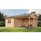 Lugarde Select | Tuinhuis Haaksbergen met Overkapping Rechts 300 + 400 x 400 | Onbehandeld