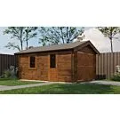 Lugarde Select Blokhut Opheusden met garagedeur 350x500cm - Keteldruk Bruin
