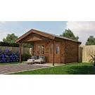 Lugarde Select | Tuinhuis Katwijk met Overkapping 400 + 200 x 300 | Keteldruk Bruin