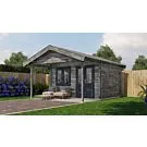Lugarde Select | Tuinhuis Katwijk met Overkapping 400 + 200 x 300 | Keteldruk Grijs