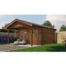 Lugarde Select | Tuinhuis Elburg met Overkapping 400 + 200 x 400 | Keteldruk Bruin