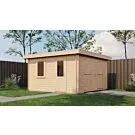 Lugarde Select Blokhut Groenlo met garagedeur 400x400cm - Onbehandeld