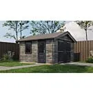 Lugarde Select Blokhut Maurik met garagedeur 400x400cm - Keteldruk Grijs