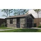 Lugarde Select | Tuinhuis Kesteren met Garagedeur 400 x 500 | Keteldruk Grijs