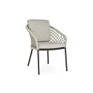 SUNS | Tuinstoel Nappa | MRG | Macrame Weaving | Soft Grey Mixed Weave
