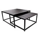 Fonteyn | Koffietafel Set 2 Stuks Vierkant | Zwart