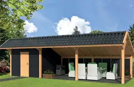 Tuindeco | Overkapping Bergen XL | Type 7 | Zwarte Wanden