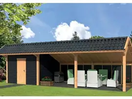 Tuindeco | Overkapping Bergen XL | Type 7 | Zwarte Wanden