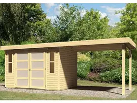 Karibu | Tuinhuis Mühlendorf 4 met Overkapping 2,8 | Onbehandeld