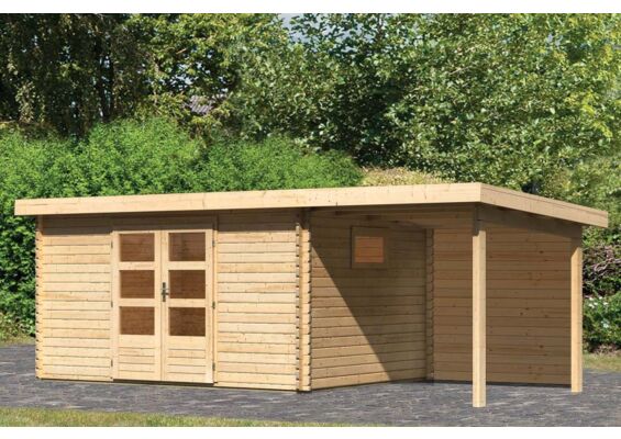 Woodfeeling | Tuinhuis Trittau 5 met Overkapping 2,2 en Achterwand