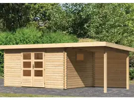 Woodfeeling | Tuinhuis Trittau 5 met Overkapping 2,2 en Achterwand