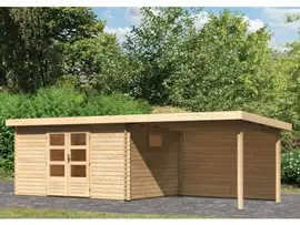 Woodfeeling | Tuinhuis Trittau 5 met Overkapping 3,3 en Achterwand