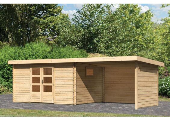 Woodfeeling | Tuinhuis Trittau 5 met Overkapping 3,3 Zij- en Achterwand