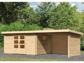 Woodfeeling | Tuinhuis Trittau 5 met Overkapping 3,3 Zij- en Achterwand
