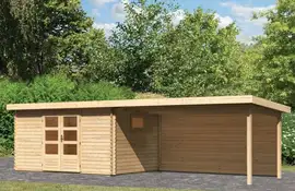 Woodfeeling | Tuinhuis Trittau 5 met Overkapping 4,4 en Achterwand