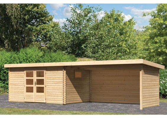 Woodfeeling | Tuinhuis Trittau 5 met Overkapping 4,4 Zij- en Achterwand