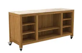 Passion Grills | Buitenkeuken Onderdeel | Milano Buitenkeuken Eiland met Wielen | 180 x 60 cm | Albastro Cream
