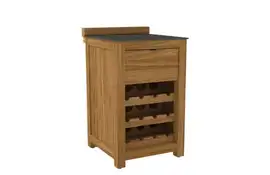 Passion Grills | Buitenkeuken Onderdeel | Milano Buitenkeukenkast 1 Lade + Wijnkast | 58 x 63 cm | Belgium Dark Grey