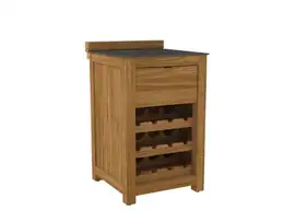 Passion Grills | Buitenkeuken Onderdeel | Milano Buitenkeukenkast 1 Lade + Wijnkast | 58 x 63 cm | Belgium Dark Grey