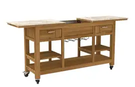 Passion Grills | Buitenkeuken Onderdeel | Milano Bar Eiland met Wielen | 150-200 x 50 cm | Albastro Cream