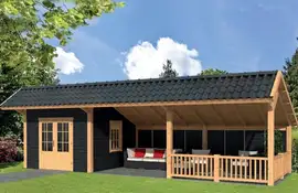 Tuindeco | Overkapping Bergen XL | Type 8 | Zwarte Wanden