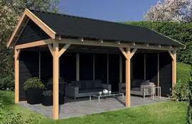 Tuindeco | Overkapping Hamar XL | Type 2 | Zwarte Wanden