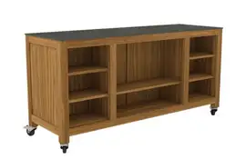 Passion Grills | Buitenkeuken Onderdeel | Milano Buitenkeuken Eiland met Wielen | 180 x 60 cm | Belgium Dark Grey