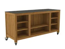 Passion Grills | Buitenkeuken Onderdeel | Milano Buitenkeuken Eiland met Wielen | 180 x 60 cm | Belgium Dark Grey