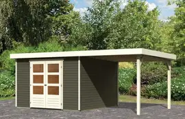 Woodfeeling | Tuinhuis Askola 6 met Overkapping 2,4 | Terragrijs