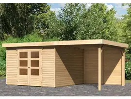 Woodfeeling | Tuinhuis Askola 6 met Overkapping 2,4 en Achterwand | Onbehandeld