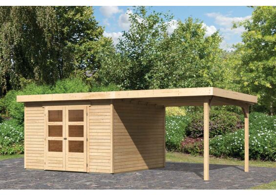 Woodfeeling | Tuinhuis Askola 6 met Overkapping 2,8 | Onbehandeld