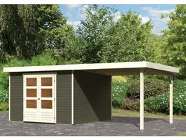 Woodfeeling | Tuinhuis Askola 6 met Overkapping 2,8 | Terragrijs