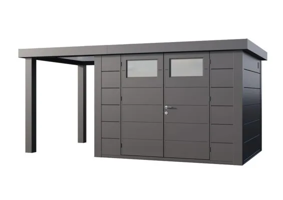 Telluria | Tuinhuis Classico 3024 met Overkapping Open Lounge Small | Links | Antraciet