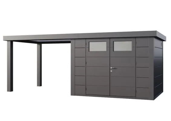 Telluria | Tuinhuis Classico 3024 met Overkapping Open Lounge Large | Links | Antraciet