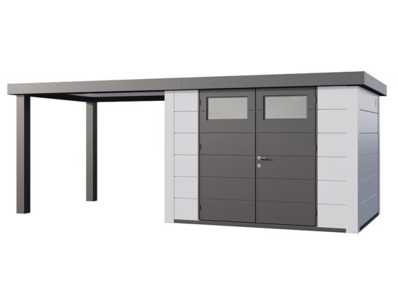 Telluria | Tuinhuis Classico 3024 met Overkapping Open Lounge Large | Links | Wit