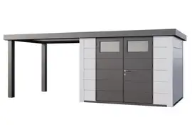 Telluria | Tuinhuis Classico 3024 met Overkapping Open Lounge Large | Links | Wit