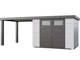 Telluria | Tuinhuis Classico 3024 met Overkapping Open Lounge Large | Links | Wit